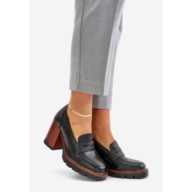 Women's High Heel Shoes Made of Eco Leather, Black Vinceza 58105 1