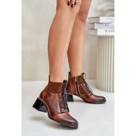 Zazoo 60503 Brown Leather High Heel Boots 2 Zazoo 60503 Brown Leather High Heel Boots 2