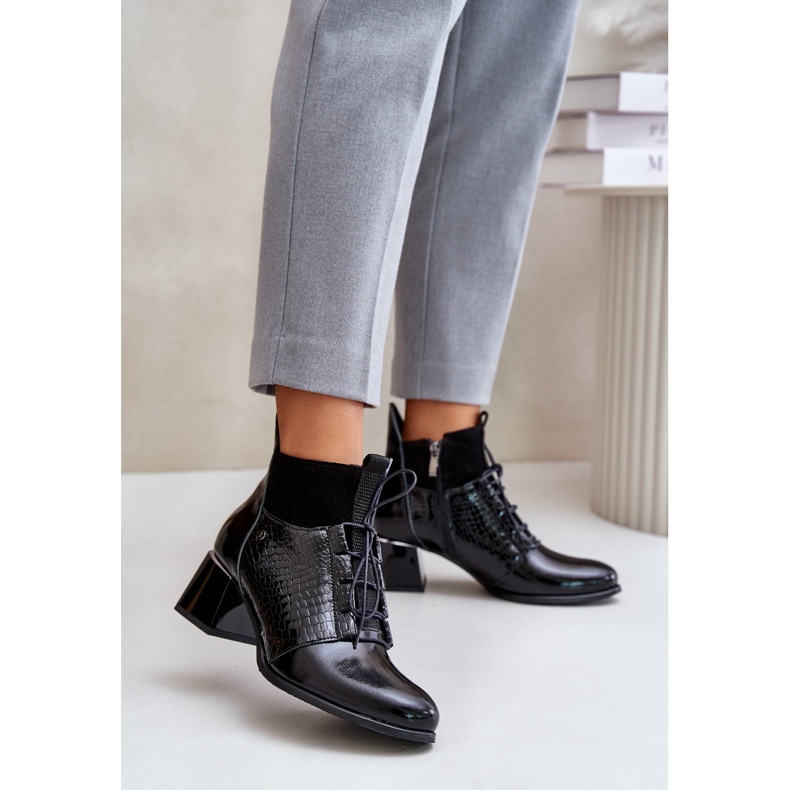 Zazoo 60503 Leather High Heel Boots, Warm, Black 1 Zazoo 60503 Leather High Heel Boots, Warm, Black 1