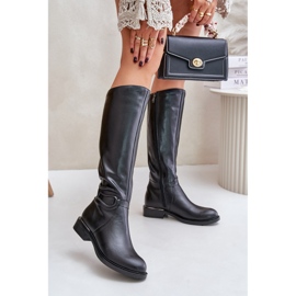 Zazoo 70140 Women's Leather Over-the-Knee Warmed Boots, Black 2