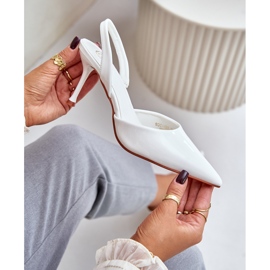 White patent stilettos with open heel Emmizola 2