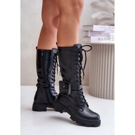 Mid-calf, insulated, over-the-calf boots with a bag, Black Temisza 2