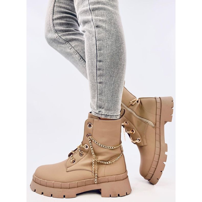 Lace-up boots Lohan Apricot beige 2