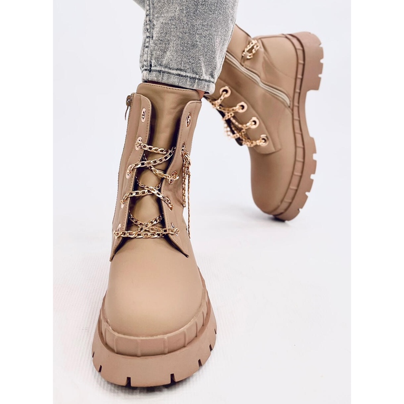 Lace-up boots Lohan Apricot beige 1