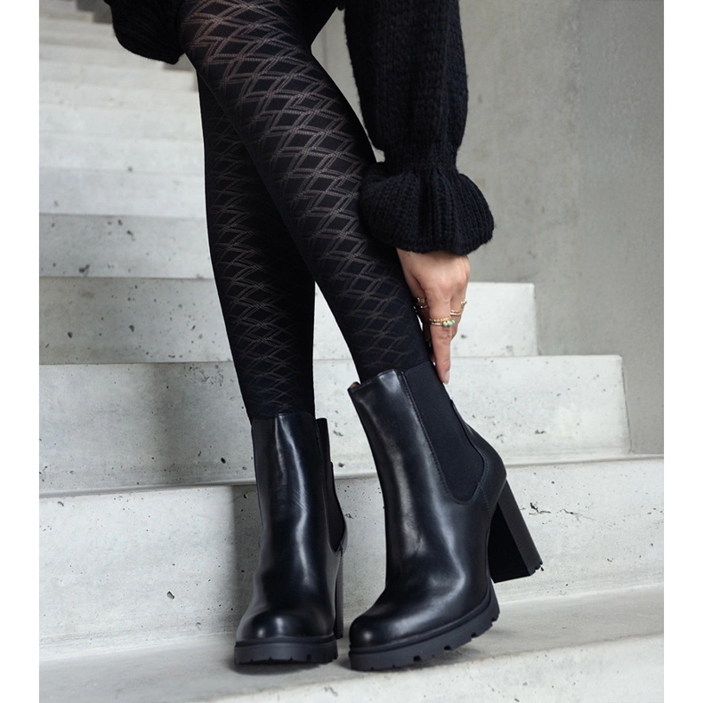Black slip-on ankle boots made of Motena eco-leather 2 Black slip-on ankle boots made of Motena eco-leather 2