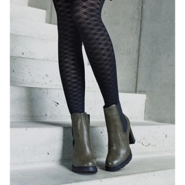 Green slip-on ankle boots made of Motena eco-leather 2