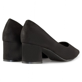 Suede low-heeled pumps, classic black women's high-heeled pumps 1