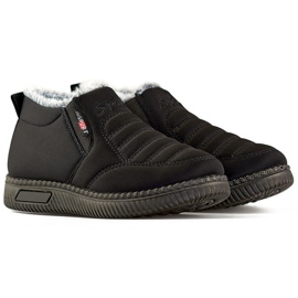 Low, black, insulated winter snow boots, women's ankle boots 1