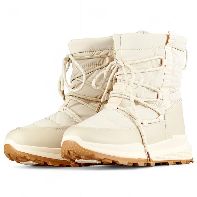 Beige sports snow boots, women's insulated winter shoes with a flat sole 1 Beige sports snow boots, women's insulated winter shoes with a flat sole 1