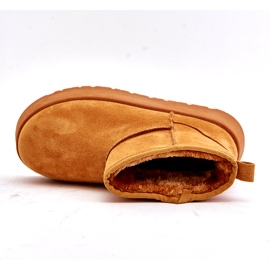 News Low women's snow boots on the platform insulated with Camel fur brown 1