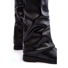 Women's Flat Boots with a Ruched Upper, Black Tercella 4