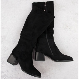 Black suede women's boots with a block Filippo DKZ6603 1