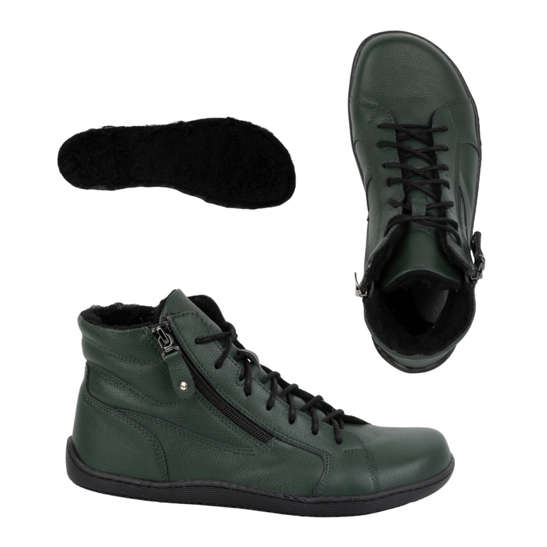 Olivier Women's barefoot winter leather shoes 1261 green 1 Olivier Women's barefoot winter leather shoes 1261 green 1