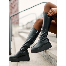 Women's Over-the-Knee Boots On Platform And Wedge Vinceza 58342 Black 2