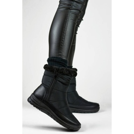 Women's insulated snow boots with fur, black 22T10B 1