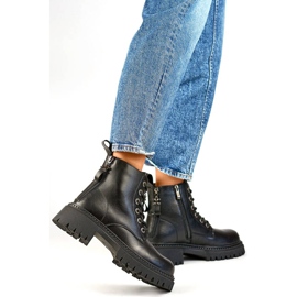 Women's leather insulated worker boots, black GD-TL57B 2 Women's leather insulated worker boots, black GD-TL57B 2