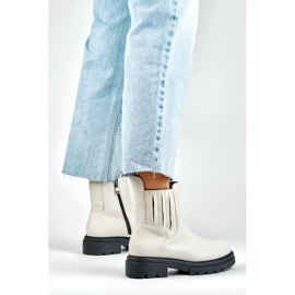 Women's insulated Chelsea boots, beige 250041BE-PU 2