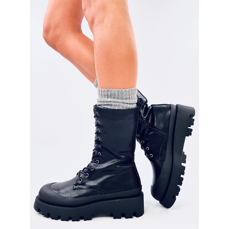 Knight Black lace-up boots 2