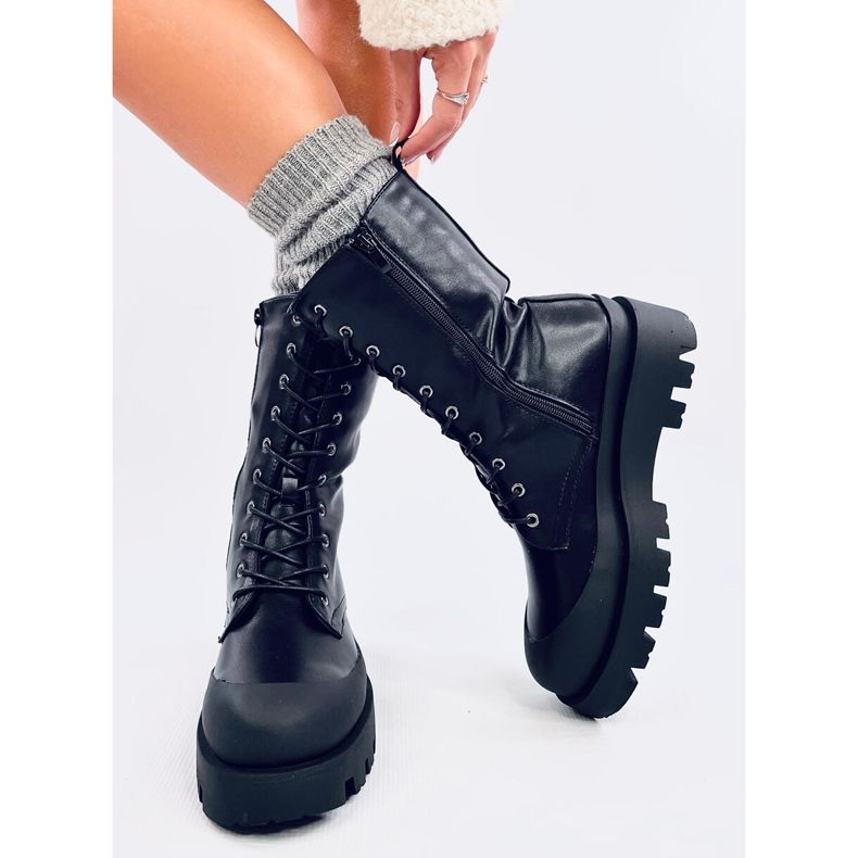 Knight Black lace-up boots 1