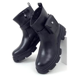 Martel Black ankle boots with detachable pouch 1