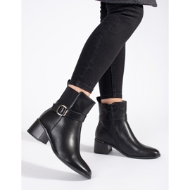 Black women's ankle boots with a buckle 2