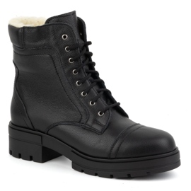 WASAK Women's leather high lace ankle boots winter 0547 black 1