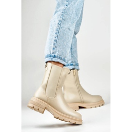 Women's uninsulated Chelsea boots, beige DES906BE 1