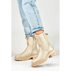 Women's uninsulated Chelsea boots, beige DES906BE 2