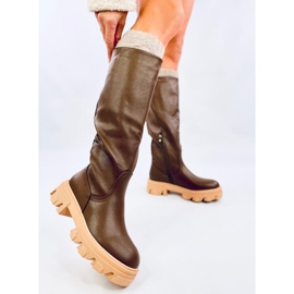 Hewes Army Green chunky boots 2