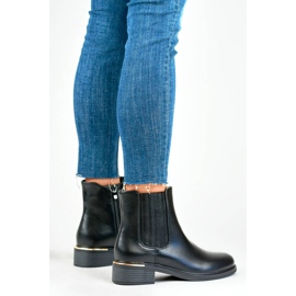 Women's autumn Chelsea boots, black D7995B 1