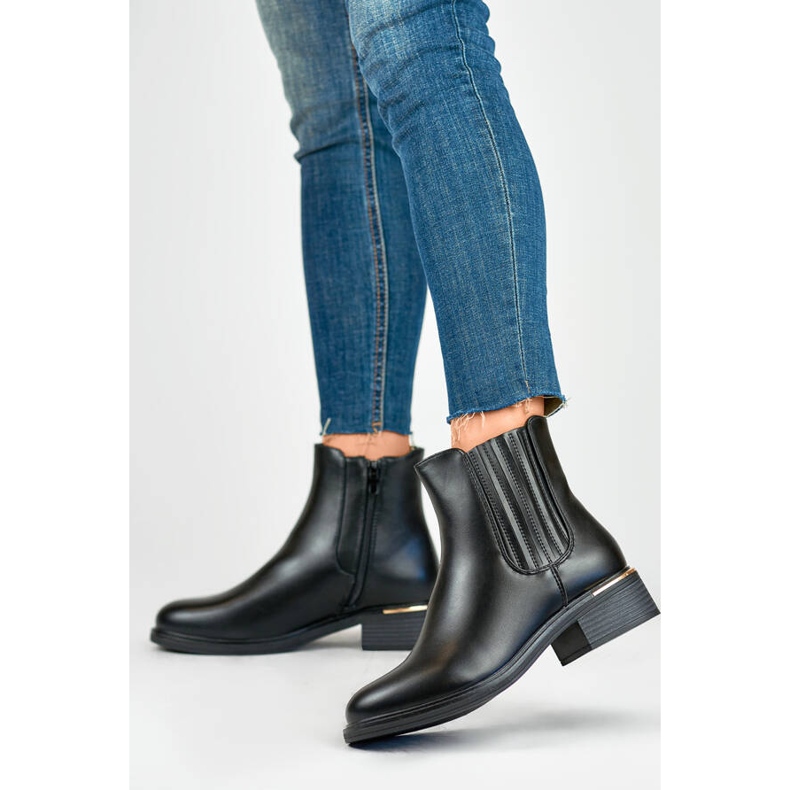 Women's autumn Chelsea boots, black D7995B 2