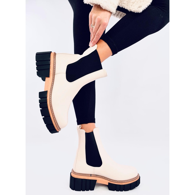 Bella Beige women's Chelsea boots 1