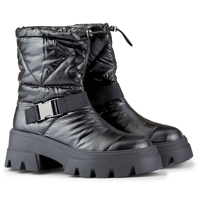 Women's snow boots with a thick sole, black JH21-22B 2