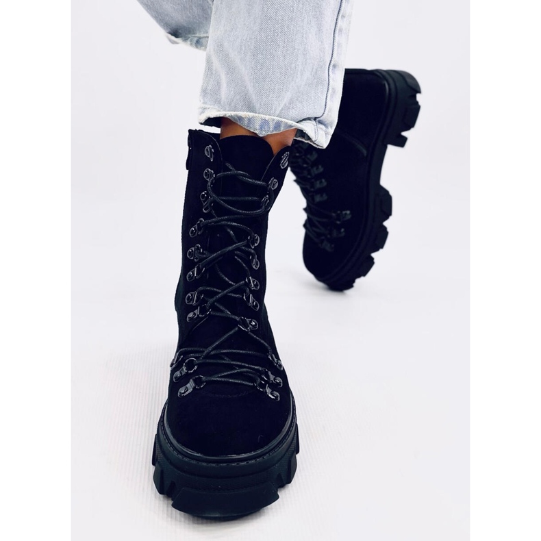 Conor Black lace-up worker boots 2