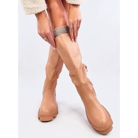 July Camel boots with chain brown 1