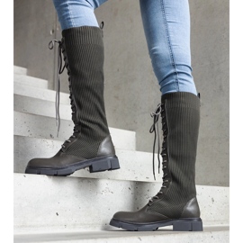 Green slip-on boots with an elastic upper from Veradi 2