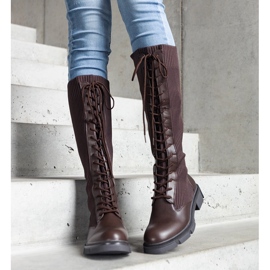 Brown slip-on boots with an elastic upper from Veradi 1