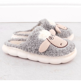 Filippo fur slippers with sheep DK6683 PAW577A grey 2