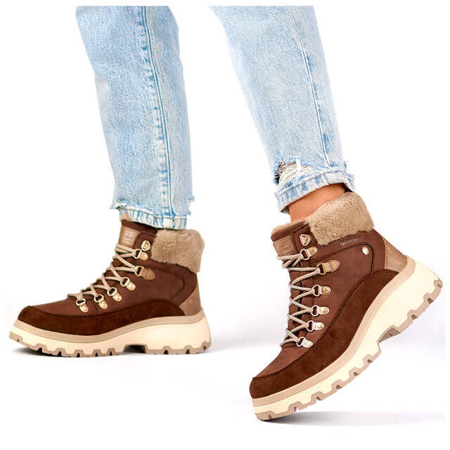 Women's insulated boots, beige CC-44BR brown 1