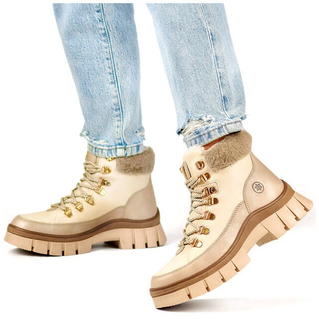 Women's insulated boots, beige CC-44CREM 1