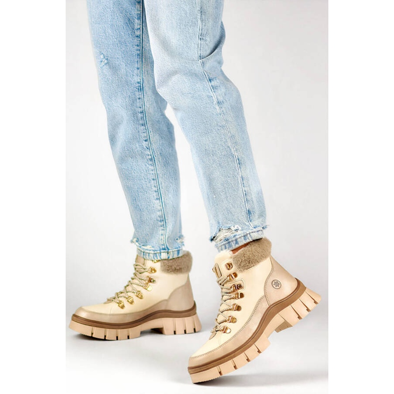 Women's insulated boots, beige CC-44CREM 2