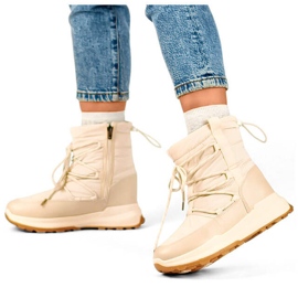Women's platform snow boots, beige 24-16321BE 1