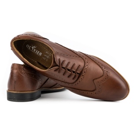 Olivier Leather formal shoes Brogues 306GT brown 2