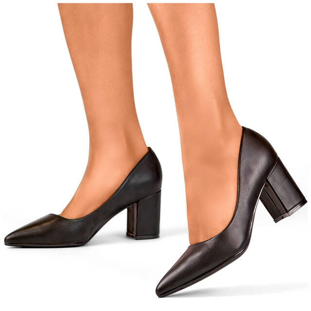 Women's pointed-toe pumps, black, KJ-42B 1
