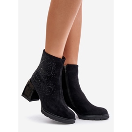 S.Barski Insulated Women's Ankle Boots With Decoration D&A MR880-130 Black 1 S.Barski Insulated Women's Ankle Boots With Decoration D&A MR880-130 Black 1