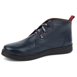 Men's leather Chukka shoes KAMPOL 110/63 navy blue 1
