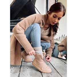 Women's insulated snow boots Busted Khaki beige 1