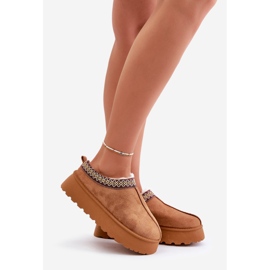Platform Snow Boots With Embroidery Camel Tamilda brown 1