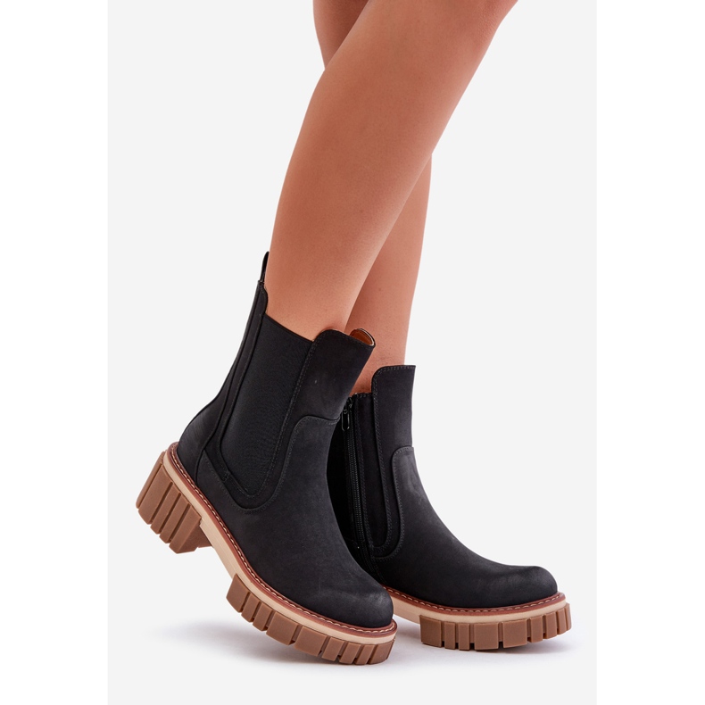 Insulated Chelsea boots with a zipper, Black Linneviae 1