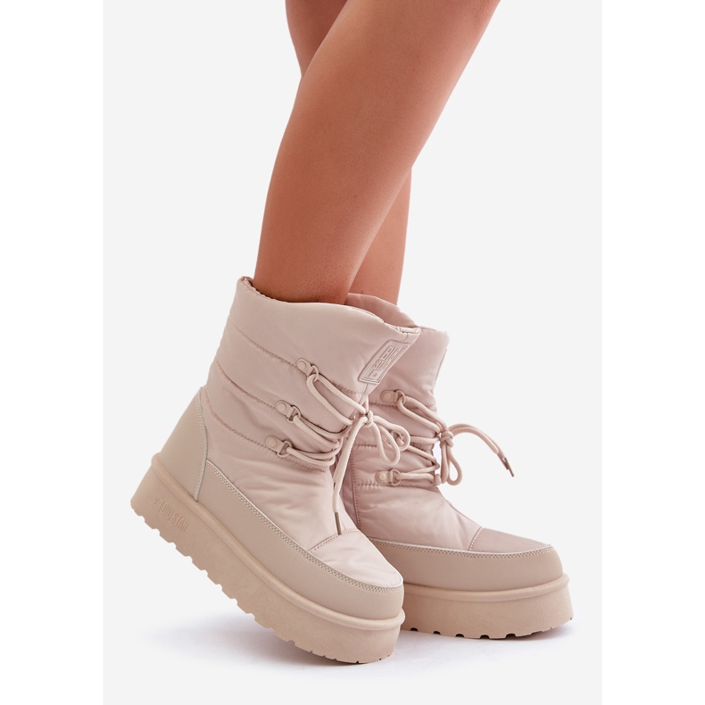 Platform Snow Boots With Zipper Big Star OO274885 Beige 1
